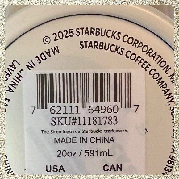 🎄🎀 NWT 2025 Starbucks Christmas/Holiday White SS 20oz Tumbler w/ Red Bow - Picture 6 of 6